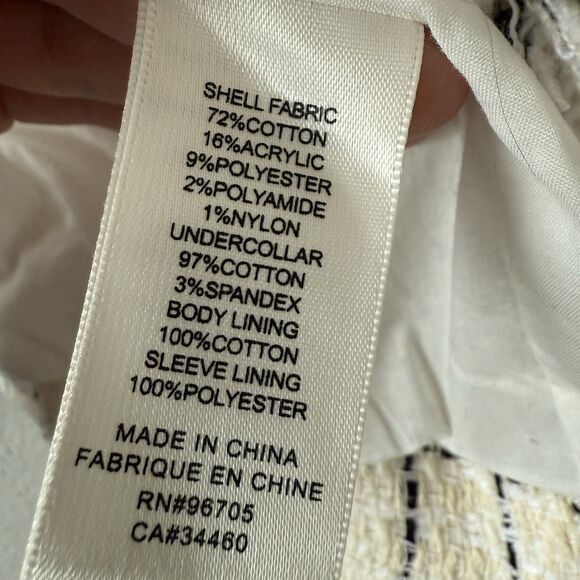 Rebecca Taylor Women’s ivory cream Plaid Tweed Blazer  6‎ - Picture 11 of 15